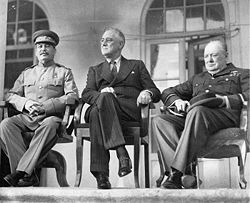 Stalin, Roosevelt und Churchill in Teheran